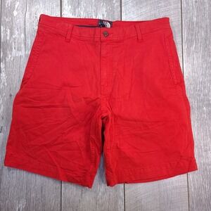 The North Face Chino Shorts Mens 34 Red Flat Front Cotton Twill Hiking Casual